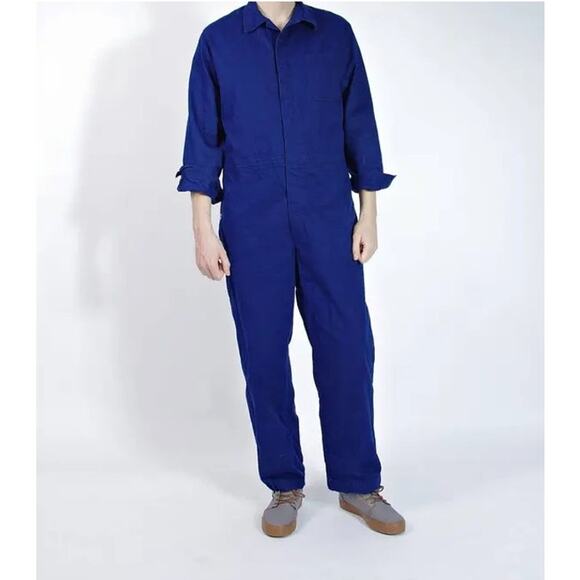 Vintage Marquardt & Schultz Blue Herringbone Workwear Coveralls L/XL - Picture 4 of 8